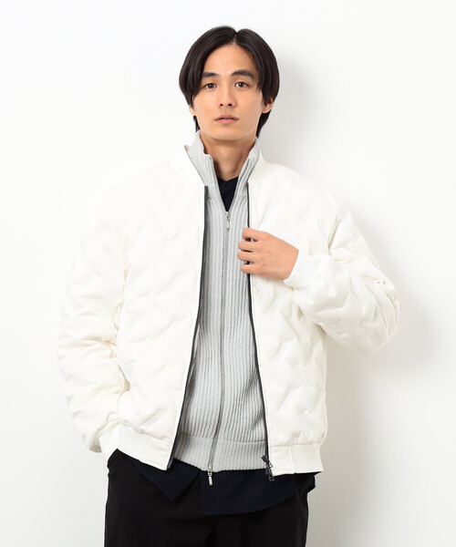 【未使用級】COMME CA ISM MA-1 ダウンブルゾン ベージュ M セール】 〈接結/ストレッチ〉 MA-1 ダウンブルゾン （ダウン
