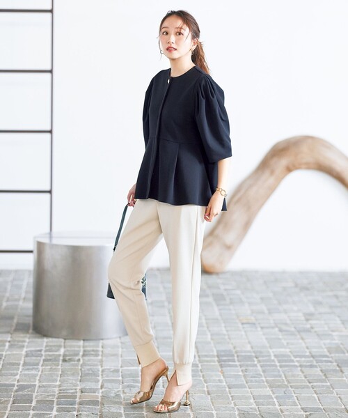 「UNFILO」 7分袖ブラウス MEDIUM ブラック レディース_画像5