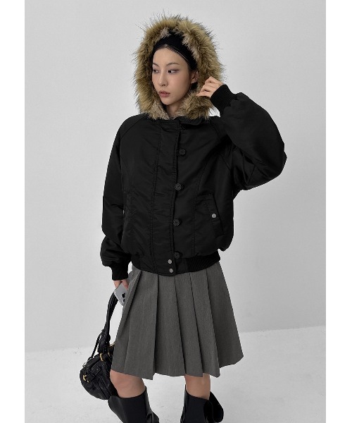 BLACKUP ヌニルファートリミングフードジャンパー BLACKUP（ブラックアップ） ブルゾン アウター 「MADE」 ヌニルファー