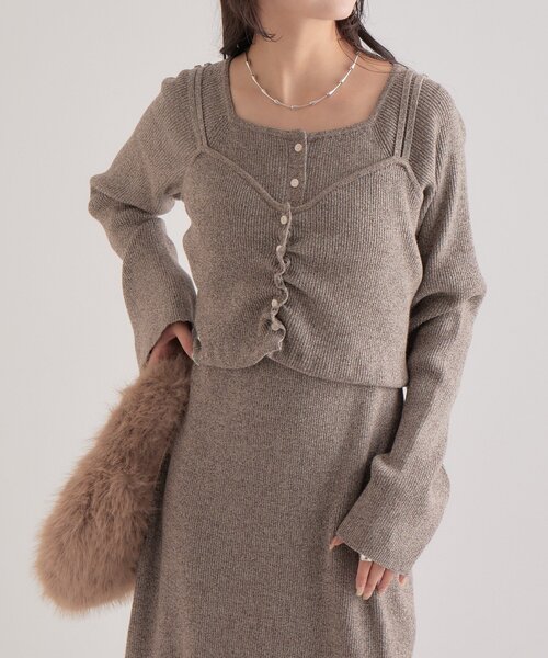 mystic ニットビスチェ付き ワンピース mystic（ミスティック） ワンピース ニットビスチェ付き ワンピース