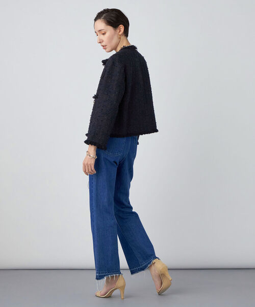 「NOLLEY'S Sophi」 ツイードジャケット 38 オフホワイト レディース_画像4