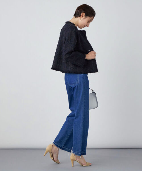 「NOLLEY'S Sophi」 ツイードジャケット 38 オフホワイト レディース_画像7