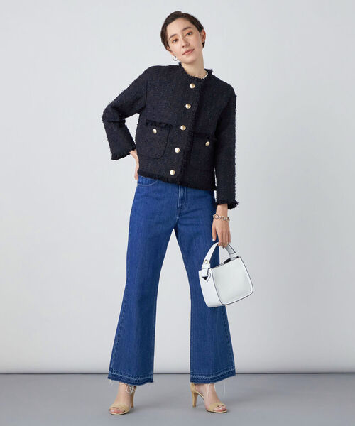 「NOLLEY'S Sophi」 ツイードジャケット 38 オフホワイト レディース_画像8