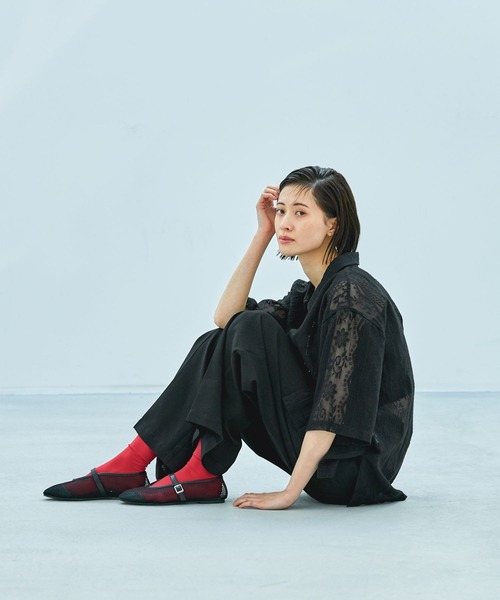 「LAKOLE」 半袖シャツ MEDIUM ブラック レディース_画像6