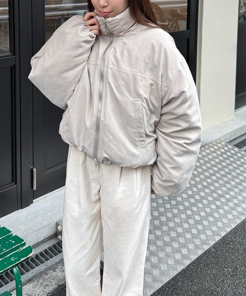 LE MORE ダウンコート ダウンジャケット ピーチスキンショートダウン