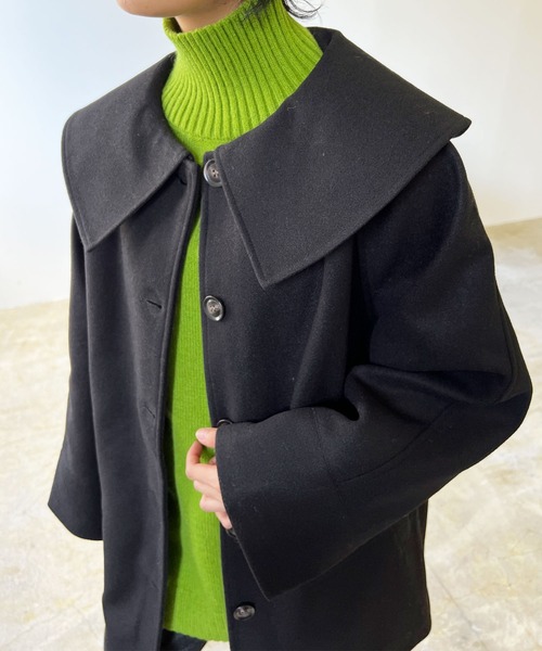 「LIAN」 ノーカラーコート FREE ブラック レディース_画像5