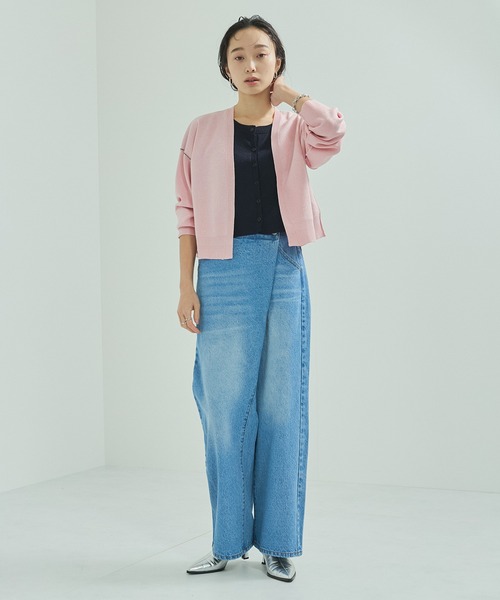 「LE CERCLE par rope'」 ニットカーディガン FREE ピンク レディース_画像9