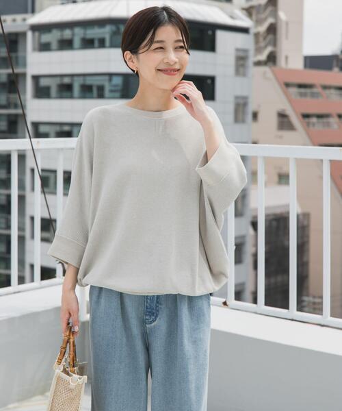 「URBAN RESEARCH DOORS」 半袖ニット MEDIUM ベージュ レディース_画像2