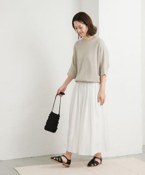 「URBAN RESEARCH DOORS」 半袖ニット MEDIUM ベージュ レディース_画像8