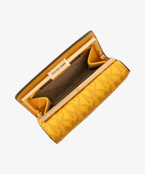 未使用品 マイケルコース 長財布 黄色 ターンロック 二つ折り イエロー MICHAEL KORS（マイケルコース） 財布 FREE イエロー レディース