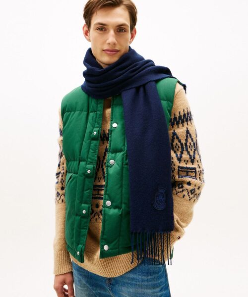 新品タグ付き　トミーフィルガー　カシミア入りマフラー 楽天市場】【SALE／40%OFF】TOMMY HILFIGER フラッグカシミヤマフラー