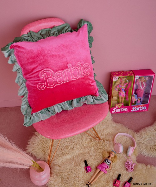 Barbie ハート型クッション クッション クッションカバー 「Barbie×ELLEgirl」ベロアフリル