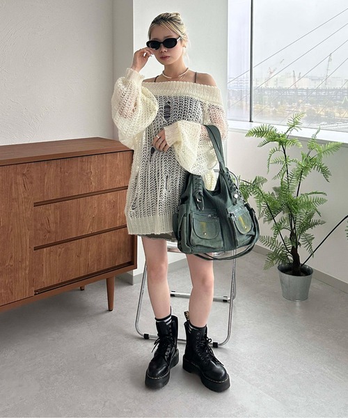 「sedacle girl」 長袖ニット FREE パープル レディース_画像6