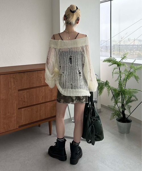 「sedacle girl」 長袖ニット FREE パープル レディース_画像7