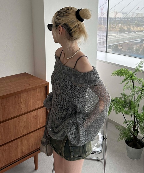 「sedacle girl」 長袖ニット FREE パープル レディース_画像9