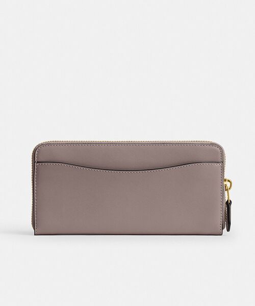 COACH / アコーディオンジップウォレット/長財布/レザー/GRY/無地