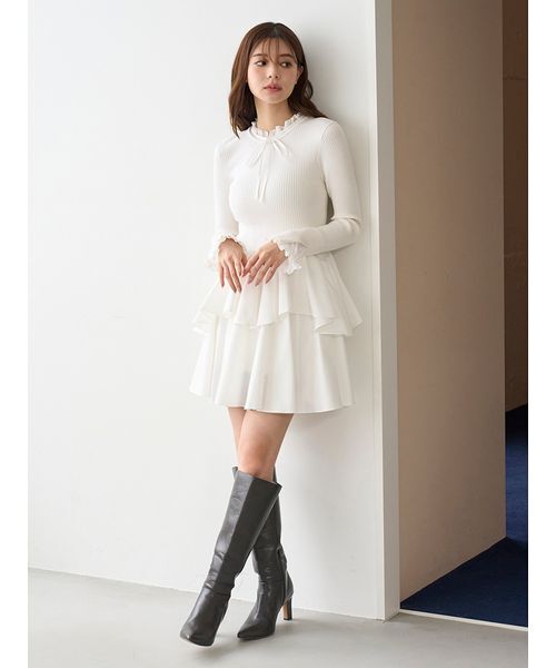 新作新品♥️SNIDEL Sustainableドッキングミニニットワンピース Sustainableドッキングミニニットワンピース（ワンピース）｜SNIDEL