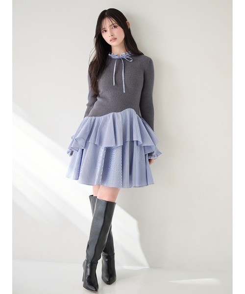 SNIDEL ドッキングミニニットワンピース SNIDEL（スナイデル） ワンピース Sustainableドッキングミニニット