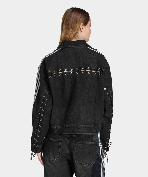 Adidas originals ADICOLORデニムジャケット 黒い S Ⅰ adidas（アディダス） デニムジャケット gジャン アディカラー デニム