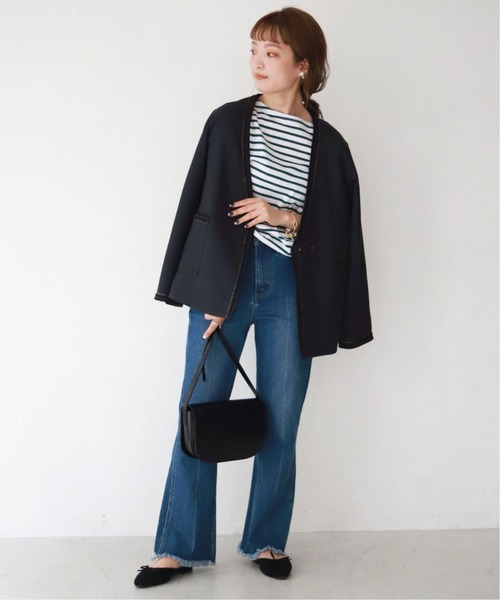 SLOBE IENA（スローブイエナ） ノーカラージャケット FREE ネイビー