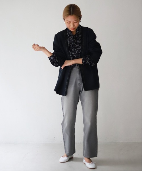 SLOBE IENA（スローブイエナ） ノーカラージャケット FREE ネイビー