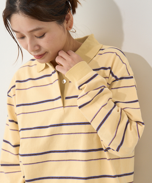 JOURNAL STANDARD (ジャーナルスタンダード) ★★ ＃②③ 25070400506010 ジャガードボーダーポロシャツ レディース ブラウン FREE JOURNAL STANDARD（ジャーナルスタンダード） ポロシャツ ポロ マルチ