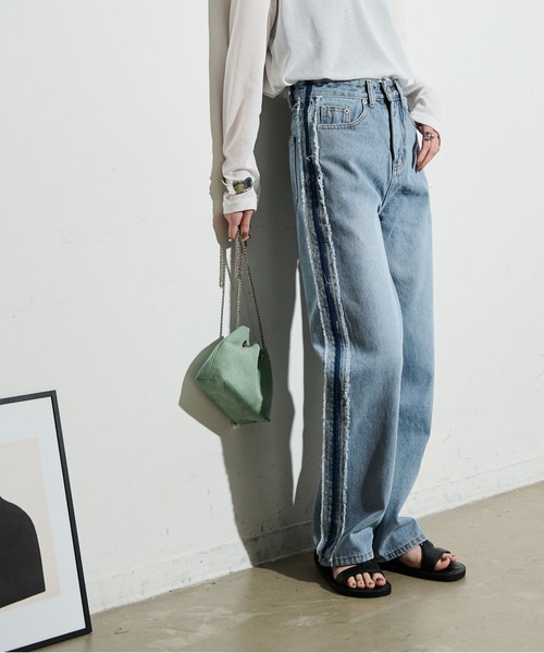 「Shelly island」 デニムパンツ L ブルー レディース_画像3