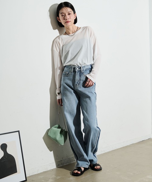 「Shelly island」 デニムパンツ L ブルー レディース_画像4