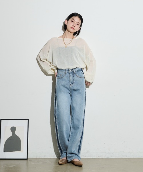 「Shelly island」 デニムパンツ L ブルー レディース_画像5