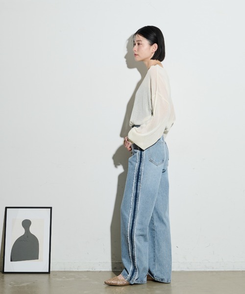 「Shelly island」 デニムパンツ L ブルー レディース_画像6