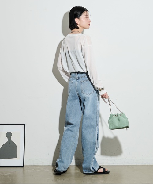 「Shelly island」 デニムパンツ L ブルー レディース_画像9