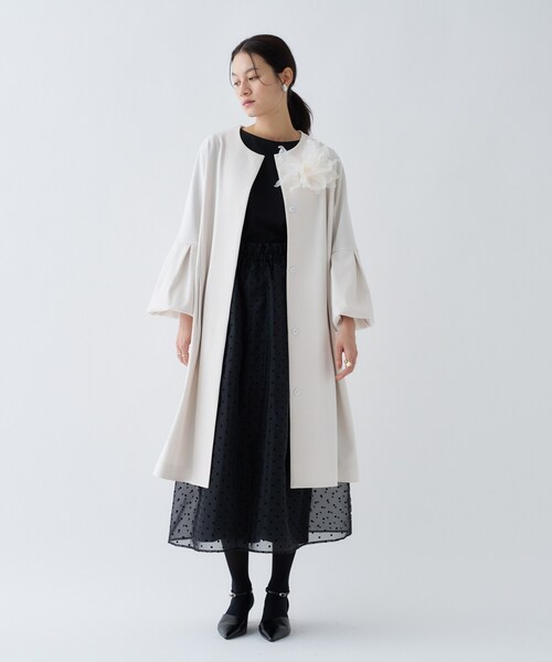 新品 vince. シングルコート ノーカラーコート cloenc（クロエンス） ノーカラーコート コート 「セットアップ