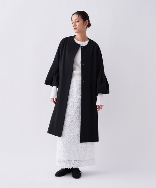 cloenc（クロエンス） ノーカラーコート コート 「セットアップ
