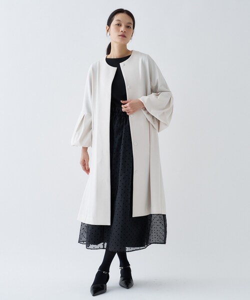 cloenc（クロエンス） ノーカラーコート コート 「セットアップ