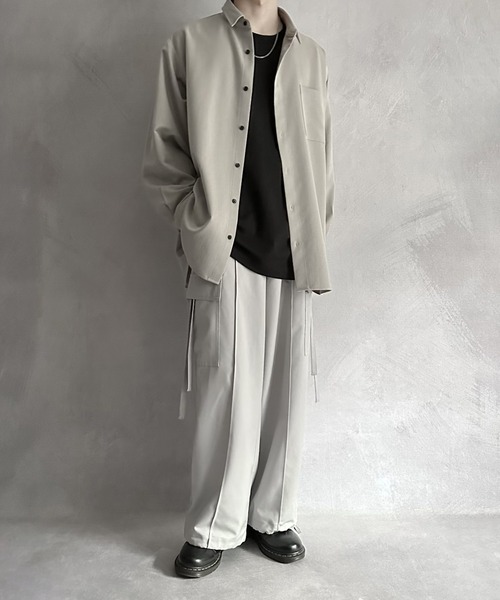 「SERACE」 カーゴパンツ L ライトグレー メンズ_画像2