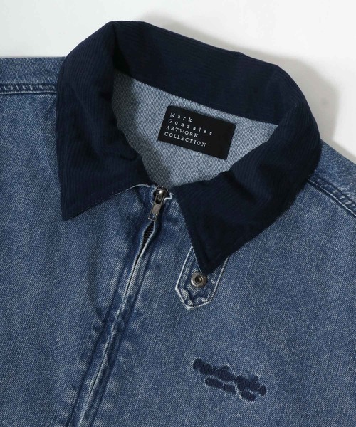 「Mark Gonzales」 デニムジャケット X-LARGE ブラウン メンズ_画像8