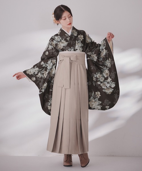 着物 卒業袴３点セット 二尺袖着物　帯　袴 レディース_8