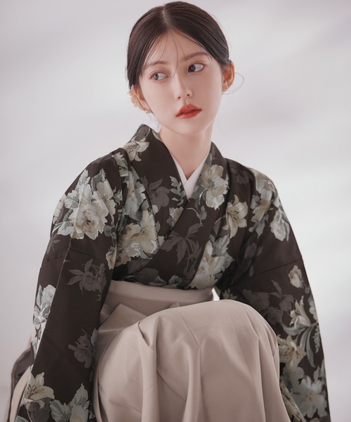 着物 卒業袴３点セット 二尺袖着物　帯　袴 レディース_19
