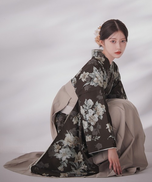 着物 卒業袴３点セット 二尺袖着物　帯　袴 レディース_15