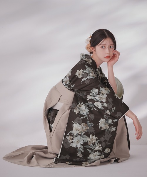 着物 卒業袴３点セット 二尺袖着物　帯　袴 レディース_14