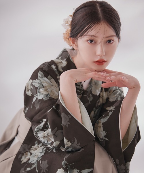 着物 卒業袴３点セット 二尺袖着物　帯　袴 レディース_18