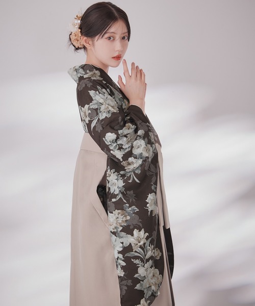 着物 卒業袴３点セット 二尺袖着物　帯　袴 レディース_7