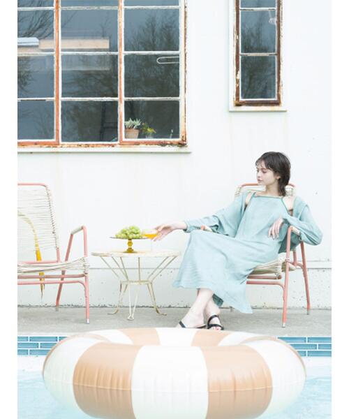 「Te chichi TERRASSE」 コンビワンピース フリ- グリーン レディース_画像8