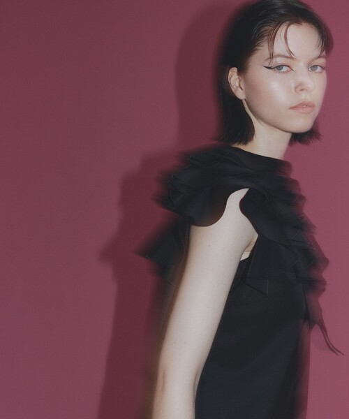 「LOULOU WILLOUGHBY」 ノースリーブワンピース 2 ブラック レディースの画像