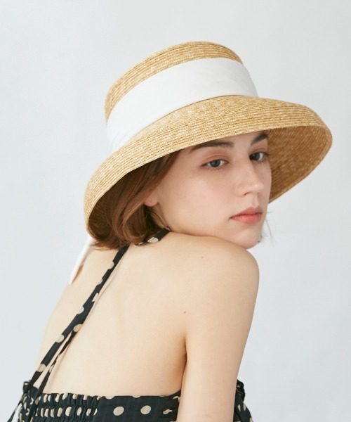 「Chapeau d' O」 ストローハット M/57.5cm ブラック レディース_画像3
