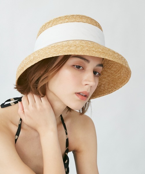 「Chapeau d' O」 ストローハット M/57.5cm ブラック レディース_画像6