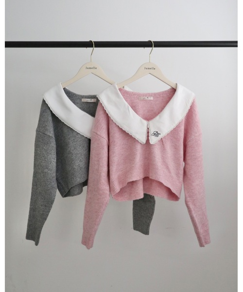 「JUMELLE」 長袖ニット FREE グレー レディース_画像8