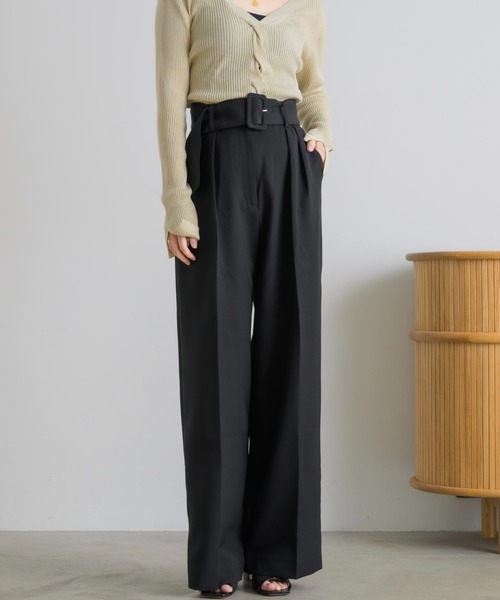 「NEUNA」 パンツ LARGE チャコールグレー レディース_画像4