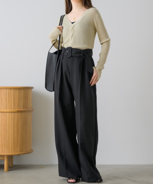 「NEUNA」 パンツ LARGE チャコールグレー レディース_画像5