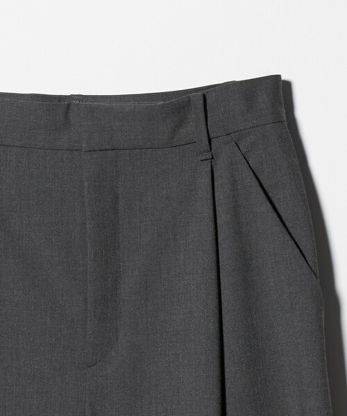 ワイドパンツ パンツ タック カーブパンツ ウォッシャブル レディースの画像